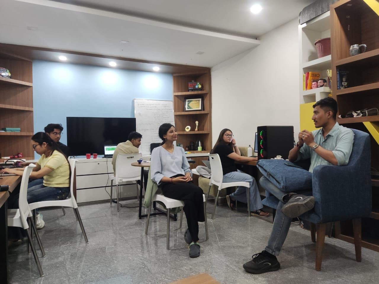 A team meeting at the office